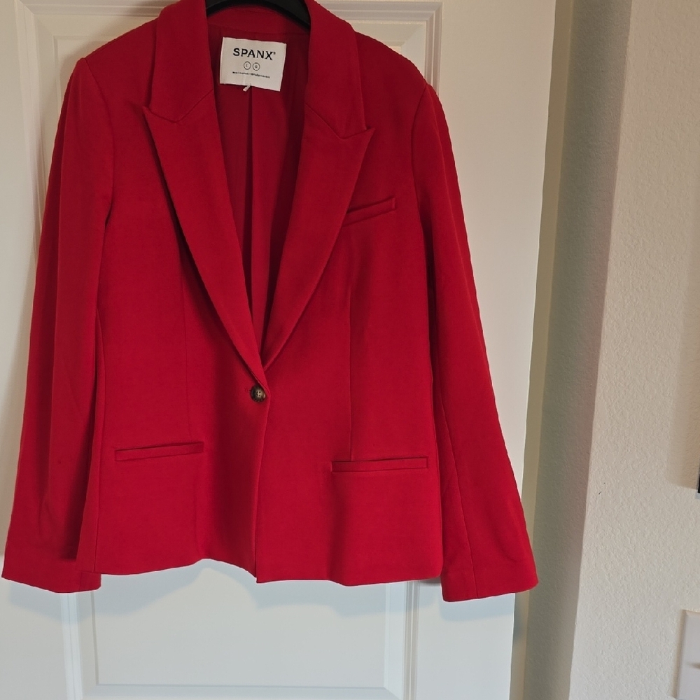 SPANX Vibrant Red Blazer and Pants Set - Picture 2 of 7